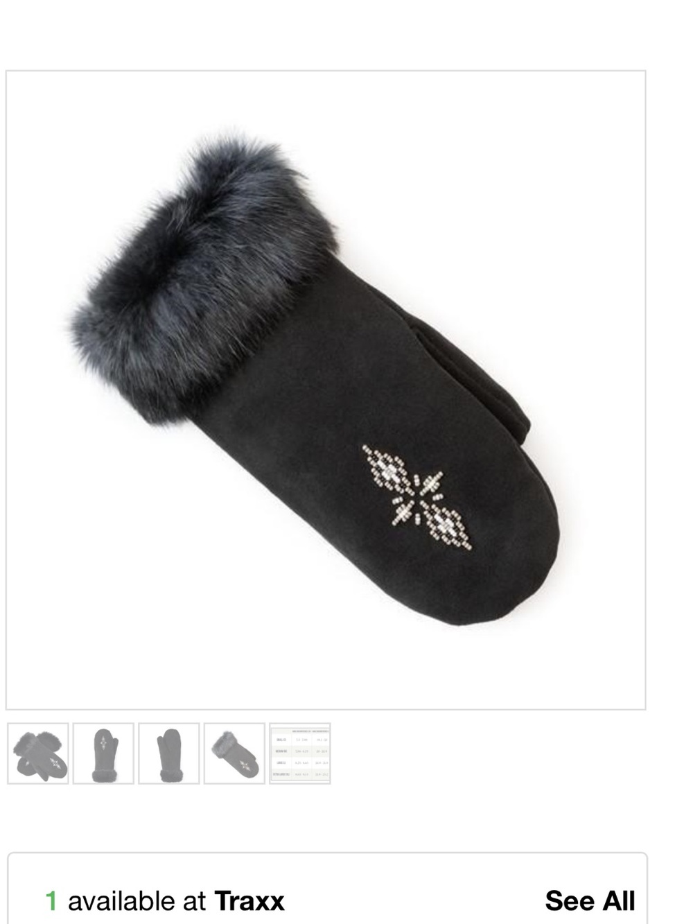 Manitobah mukluks fur trimmed Mittens black - Picture 4 of 4